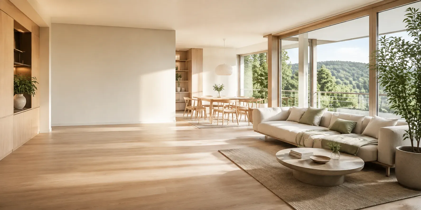 Helles, modernes Zuhause mit Blick ins Grüne